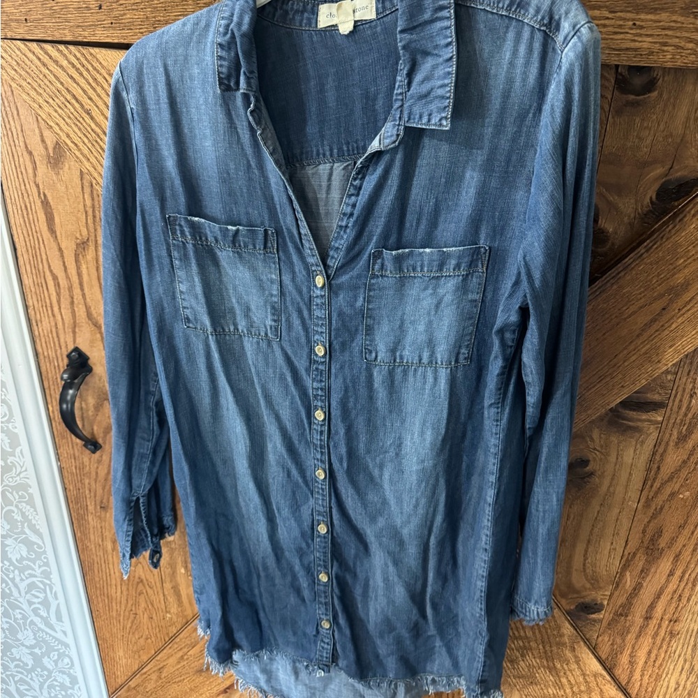 Cloth & Stone Blue Chambray Dress